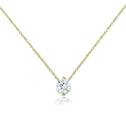 Lănțișor cu pandantiv din aur 14 kt cu zirconia diverse culori P153S