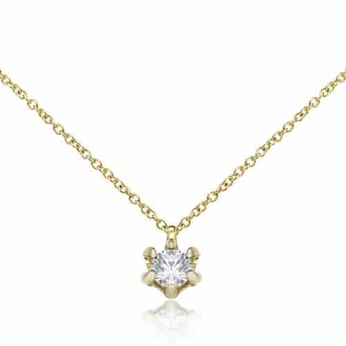 Lănțișor cu pandantiv din aur 14 kt cu zirconia diverse culori P105S
