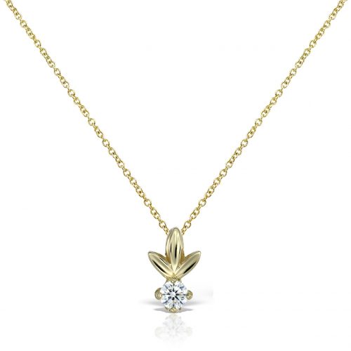 Lănțișor cu pandantiv din aur 14 kt cu zirconia diverse culori P 155S