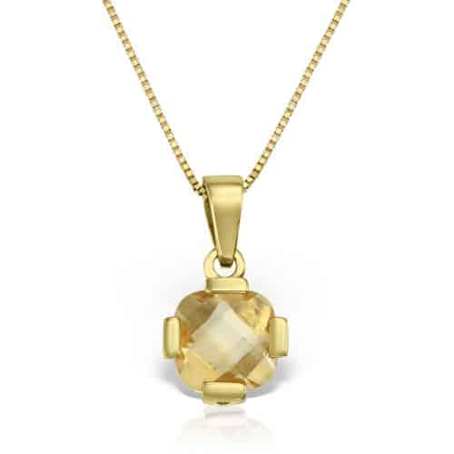 Cercei de damă C S04C.3, aur galben 14 kt, citrin