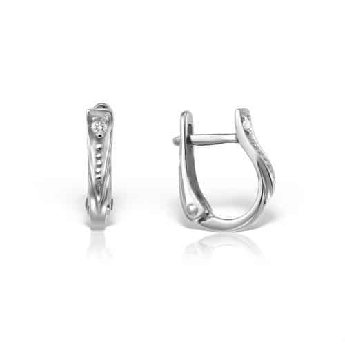 Cercei cu diamante, aur 18 kt, C 031L