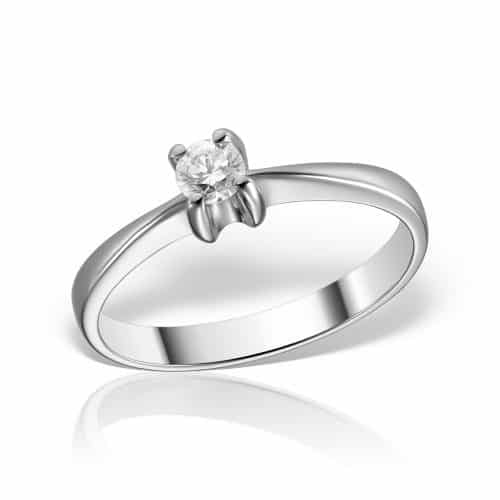 Inel de logodnă aur alb/galben 14 kt cu diamant I 007L