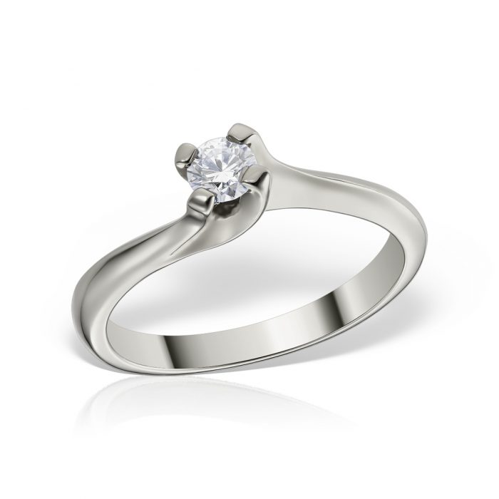 Inel de logodnă aur 18 kt cu diamant I 009L