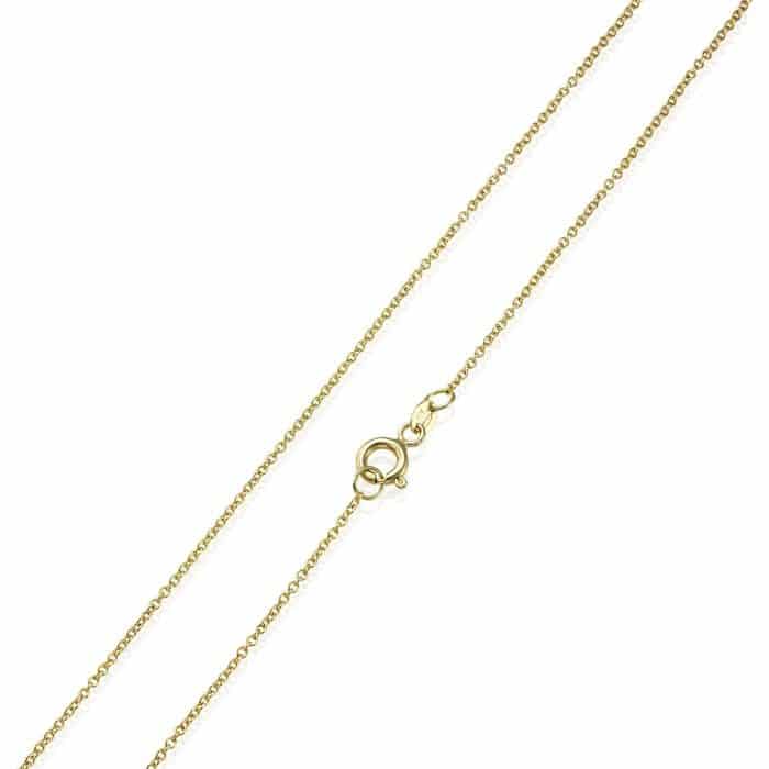 Lănțișor cu pandantiv din aur 14 kt cu zirconia diverse culori P105S