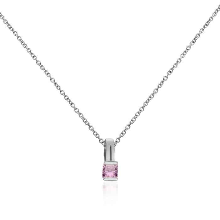 Pandantiv aur 14 kt cu zirconia incoloră/roz P 75S
