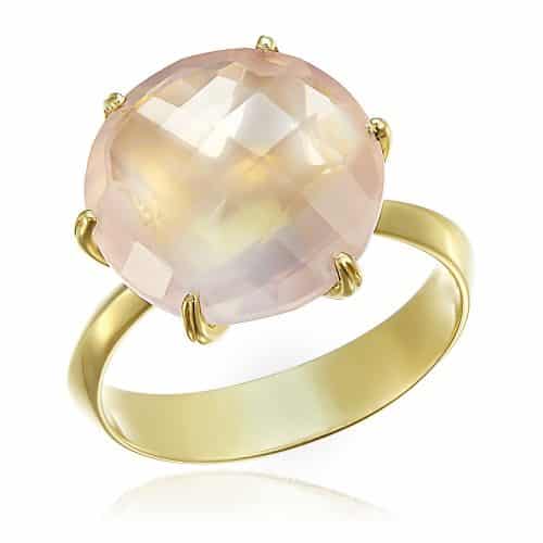 Inel aur 14 kt cu cuarț roz I S11C.6