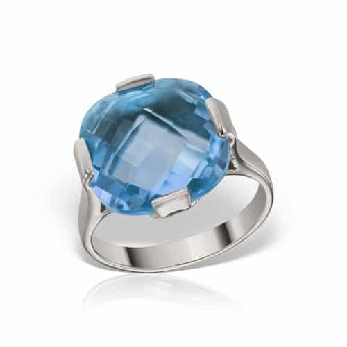 Inel aur 14 kt cu topaz I S04C.6