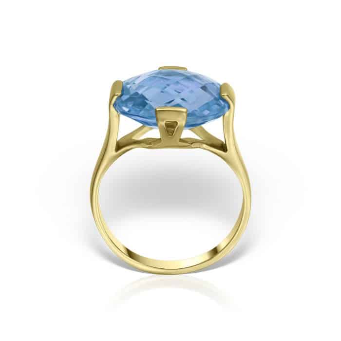 Inel aur 14 kt cu topaz I S04C.6