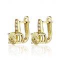 Cercei cu citrine și zirconii, aur galben 14 kt, C S20C.7
