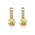 Cercei cu citrine și zirconii, aur galben 14 kt, C S20C.7