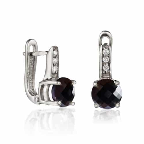 Cercei cu onix negru și zirconii, aur 14 kt, C S20C.5