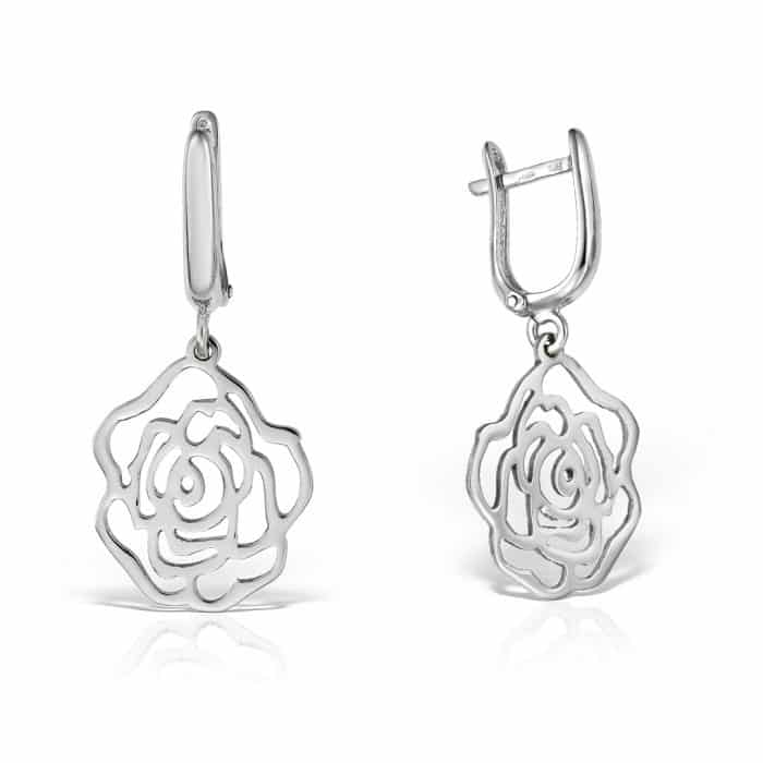 Cercei aur damă cu motiv floral, 14 kt, C 06C