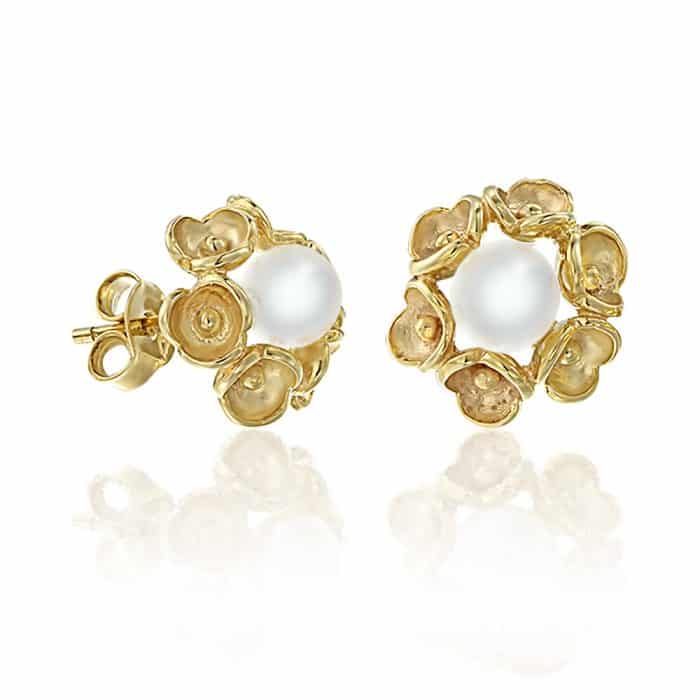 Cercei cu perle, aur 14 kt, C S19C