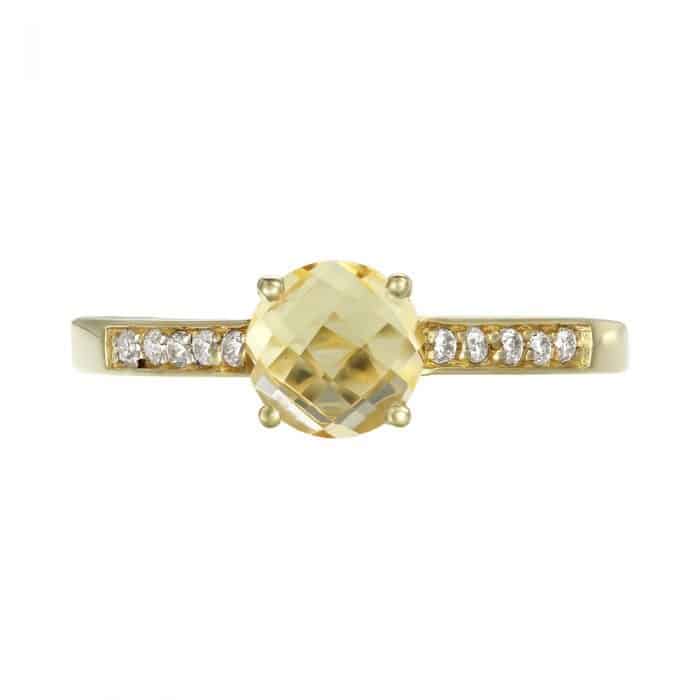 Inel aur galben 14 kt cu citrin I S20C.7