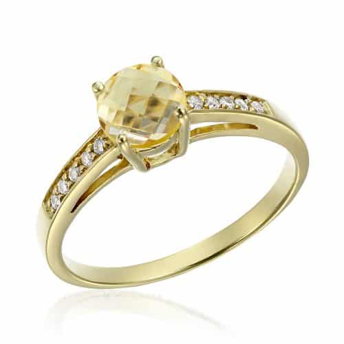 Inel aur galben 14 kt cu citrin I S20C.7