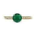 Inel aur 14 kt cu agat verde I S20C.6, galben/alb