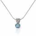 Pandantiv cu topaz și zirconii, aur 14 kt,  P S20C.4,
