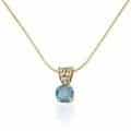 Pandantiv cu topaz și zirconii, aur 14 kt,  P S20C.4,
