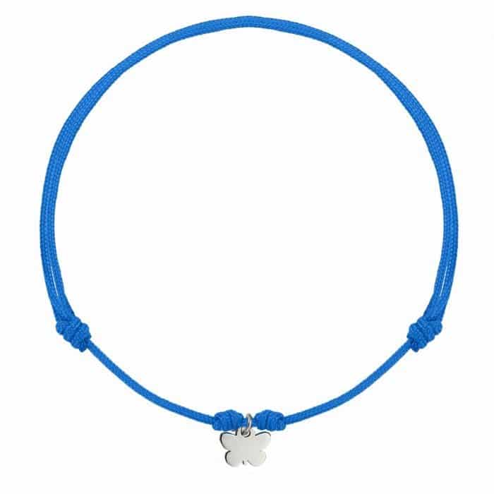 Brățară șnur aur 14 kt cu fluture, șnur diverse culori