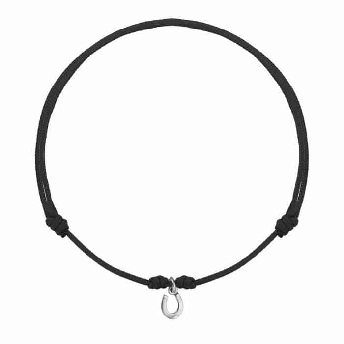 Brățară șnur aur 14 kt cu potcoavă, șnur diverse culori