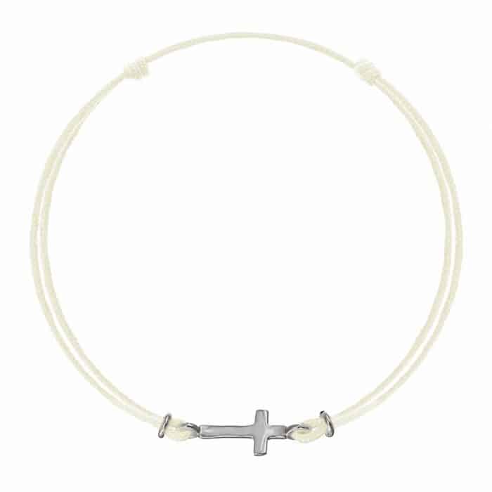 Brățară șnur aur 14 kt cu cruciuliță, șnur diverse culori