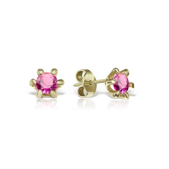 Cercei de damă din aur 14 kt cu zirconii diverse culori C 245S