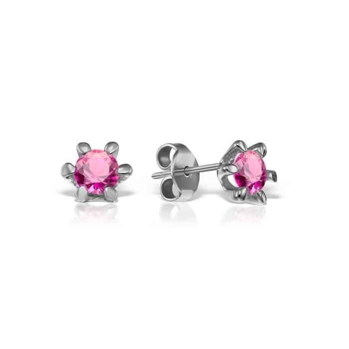 Cercei de damă din aur 14 kt cu zirconii diverse culori C 245S