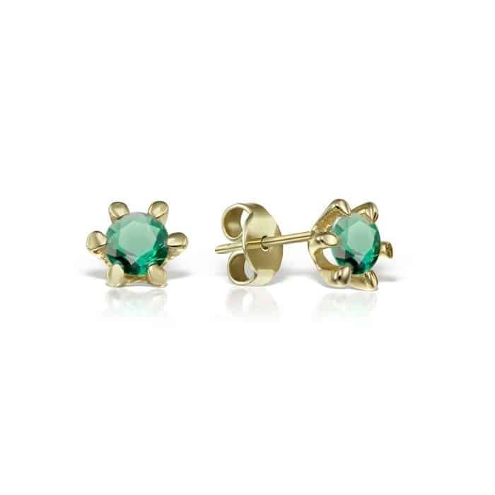 Cercei de damă din aur 14 kt cu zirconii diverse culori C 245S