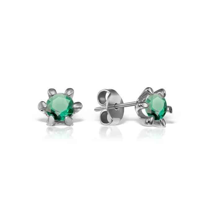 Cercei de damă din aur 14 kt cu zirconii diverse culori C 245S