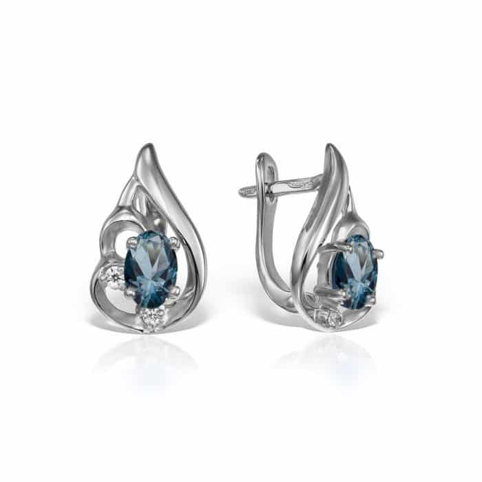 Cercei de damă din aur 14 kt cu zirconii diverse culori C 282S