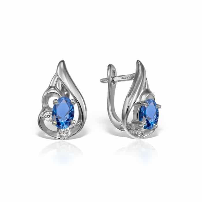 Cercei de damă din aur 14 kt cu zirconii diverse culori C 282S