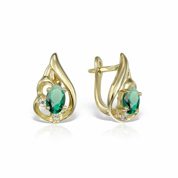 Cercei de damă din aur 14 kt cu zirconii diverse culori C 282S