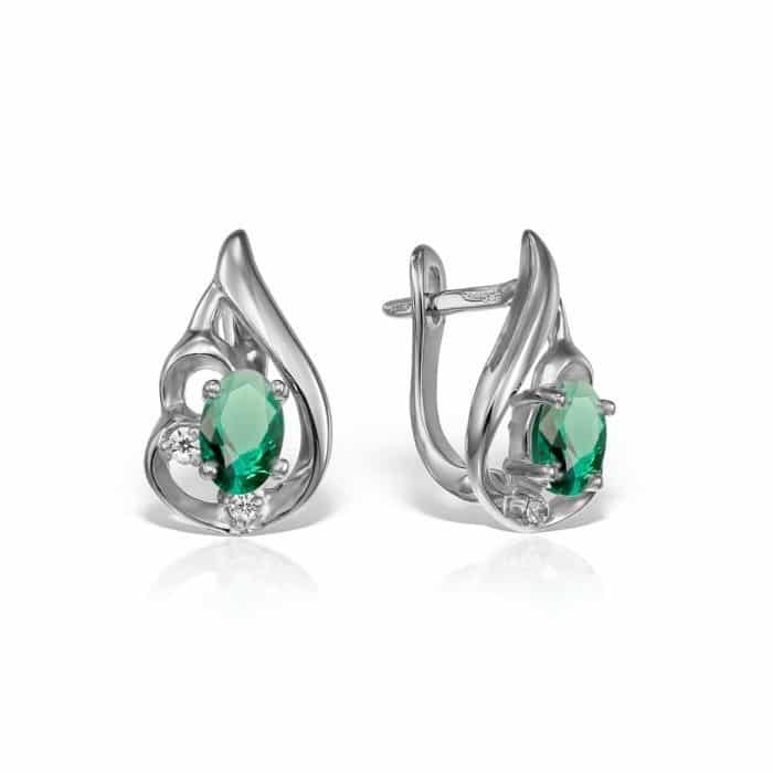Cercei de damă din aur 14 kt cu zirconii diverse culori C 282S