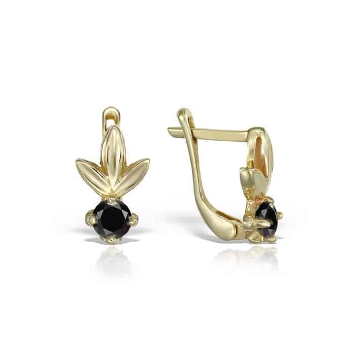 Cercei aur damă, 14 kt, cu zirconii diverse culori, C 340S