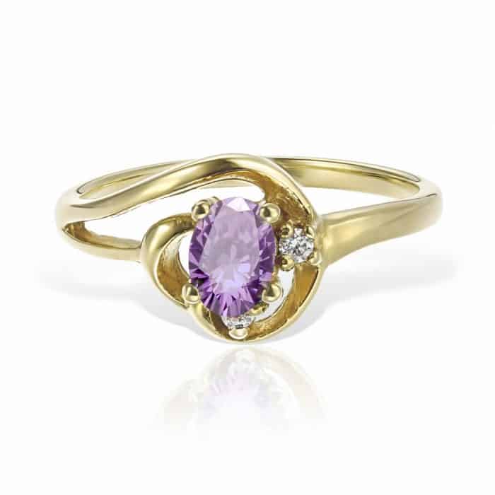 Inel aur 14 kt I 547S, zirconia diverse culori