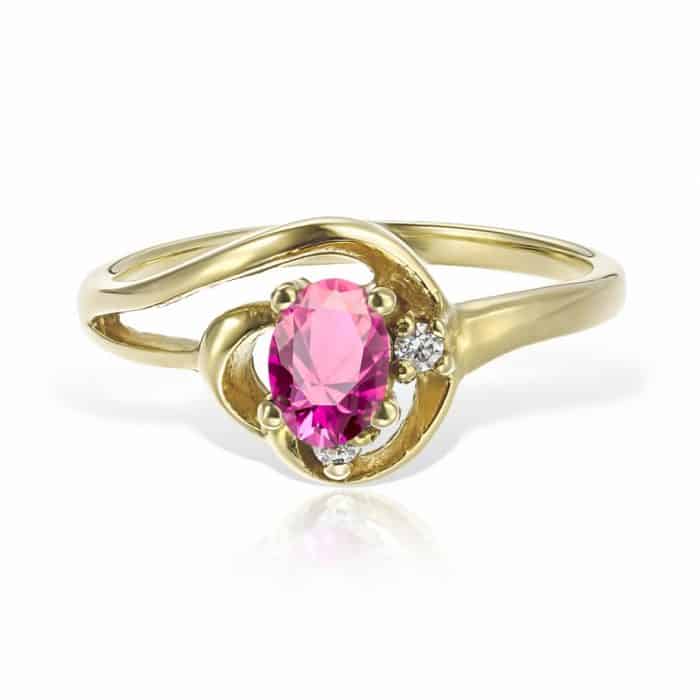 Inel aur 14 kt I 547S, zirconia diverse culori