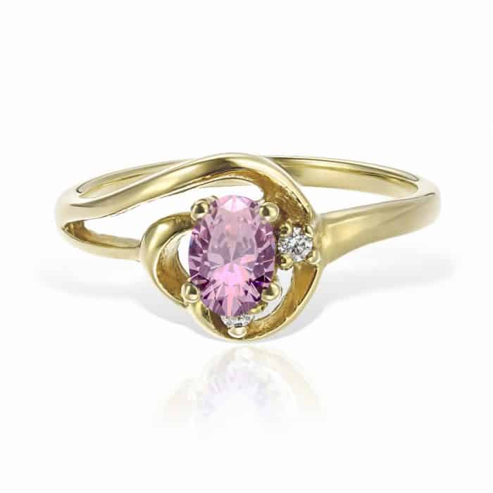 Inel aur 14 kt I 547S, zirconia diverse culori