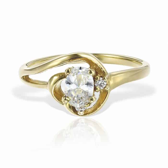 Inel aur 14 kt I 547S, zirconia diverse culori