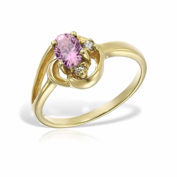 Inel aur 14 kt I 547S, zirconia diverse culori