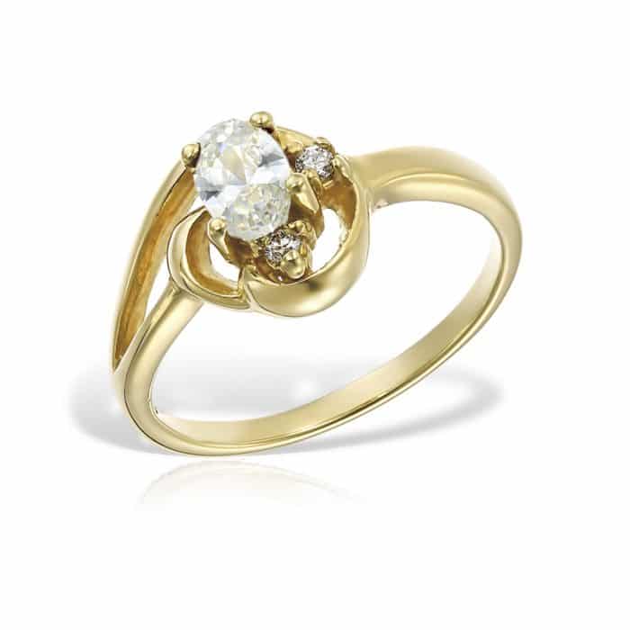 Inel aur 14 kt I 547S, zirconia diverse culori