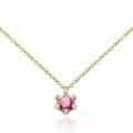 Lănțișor cu pandantiv din aur 14 kt cu zirconia diverse culori P105S