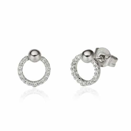 Cercei cu diamante, aur alb 14 kt, BB.736968