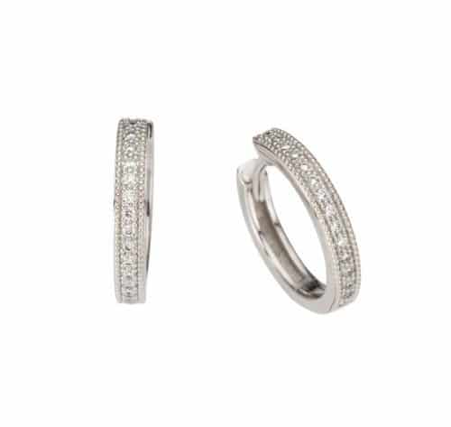 Cercei cu diamante, aur alb, 14 kt, BB.737170