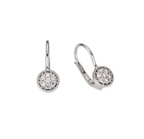 Cercei cu diamante, aur alb, 14 kt, BB.737247
