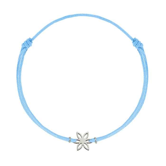 Brățară șnur aur 14 kt cu motiv floral, șnur diverse culori