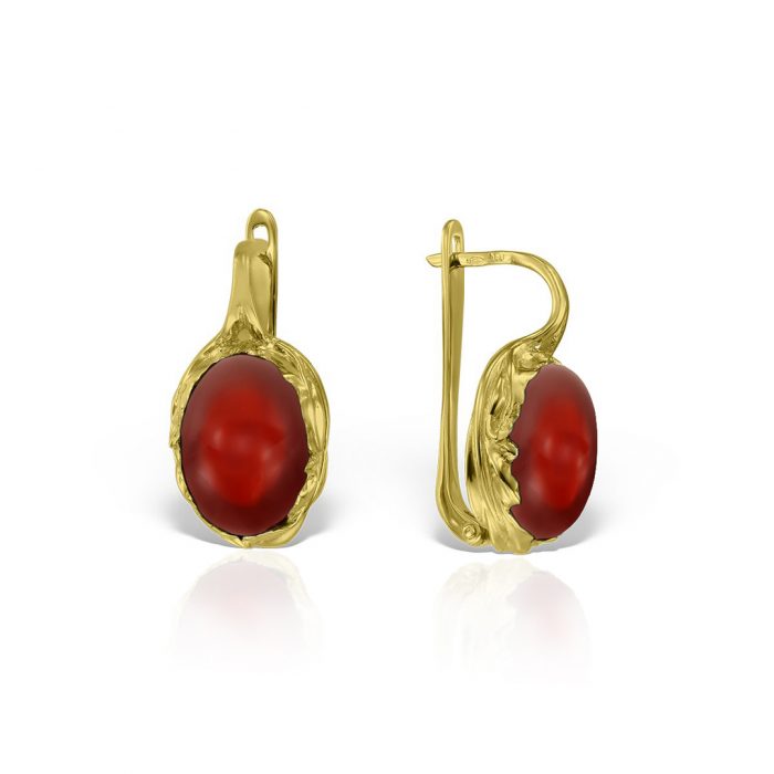 Cercei cu carneol, aur 14 kt, C S12C.2