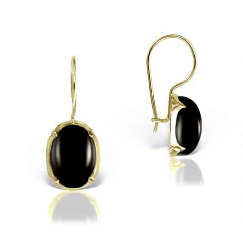 Cercei cu onix negru, aur 14 kt, C S13C.3