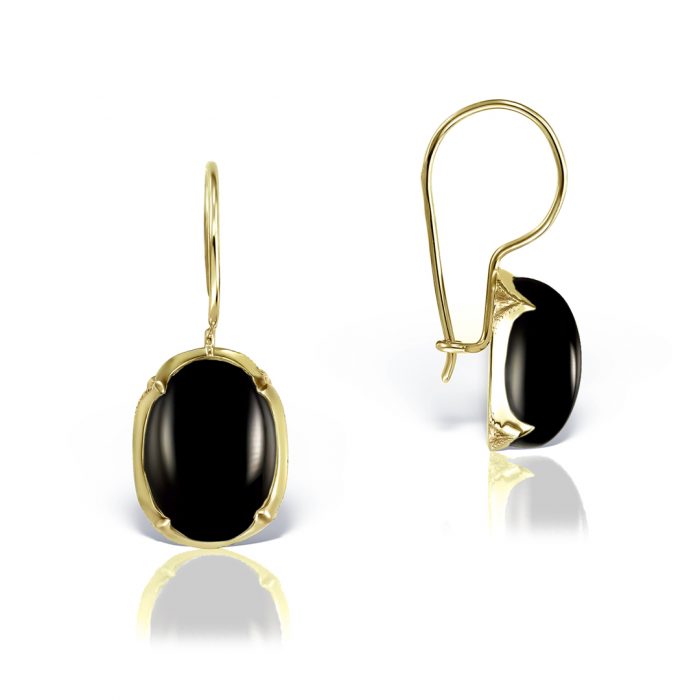 Cercei cu onix negru, aur 14 kt, C S13C.3