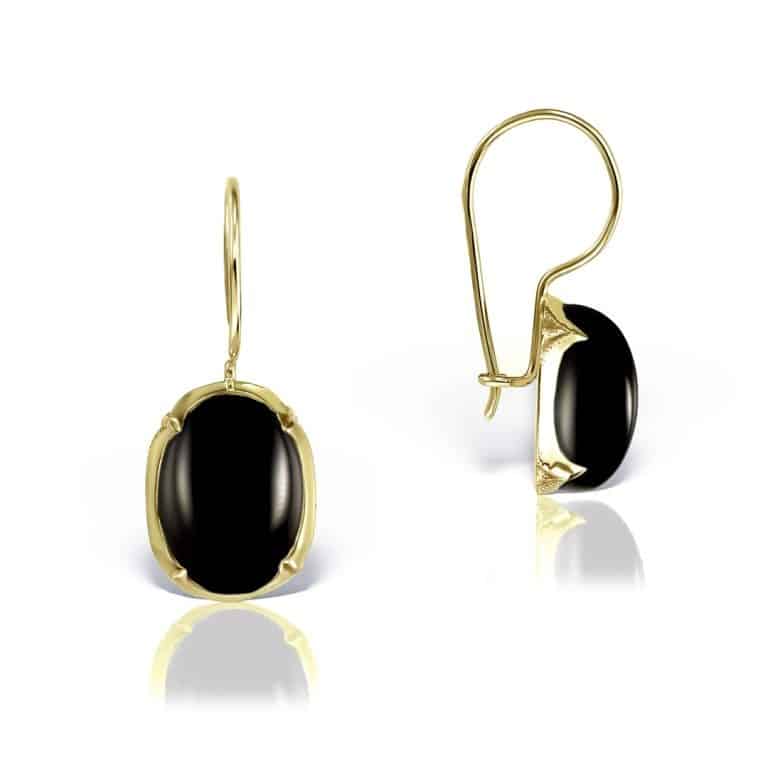 Cercei cu onix negru, aur 14 kt, C S13C.3