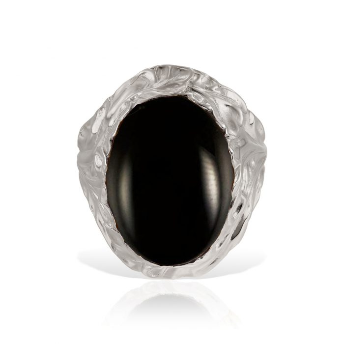 Inel aur 14 kt și onix negru S12C.3